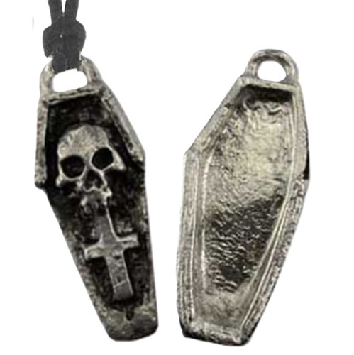 Pewter voodoo skull coffin box - pewter,