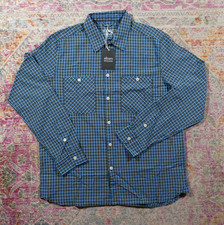 Albam Utility Check Over Shirt Blue M RRP £86 APC Toast YMC Norse Co Folk CP