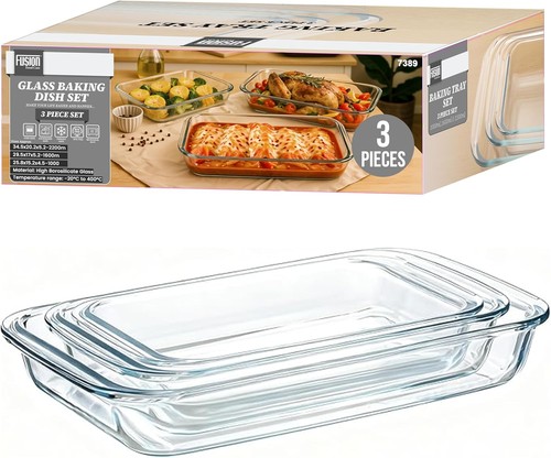 Glass baking dish set - 3, pcs