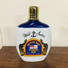 Pussers Rum Ceramic Hip Flask Porcelain Bottle Caribbean West Indies BritishNavy