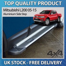 FOR MITSUBISHI L200 TRITON IV 2006-15 ALU STRIPED SHERWOOD STEP RUNNING BOARD