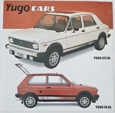 Yugo Cars Brochure 1984 Yugo