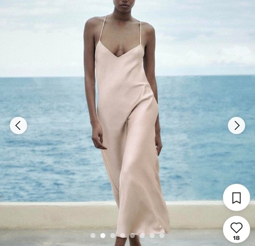 Zara salmon pink slip dress
