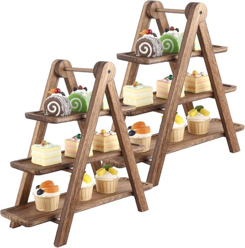 Wooden tier serving - 3,