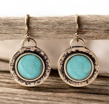 Turquoise Earrings In Antique Silver Choice Of Hooks Gift