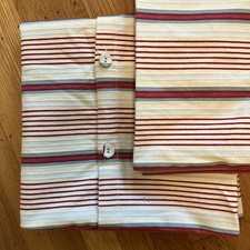 IKEA Alvine Raffla Pillow Cover  SET (2) 25x25 Woven Stripes 100% Cotton Buttons