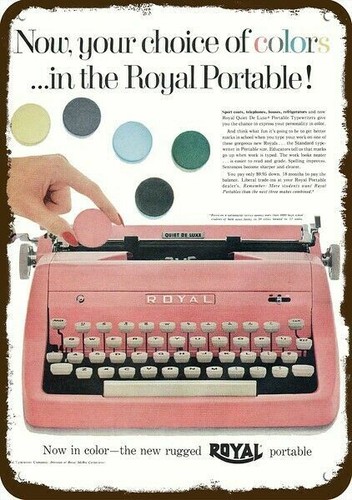 1955 royal pink - royal, typewriter