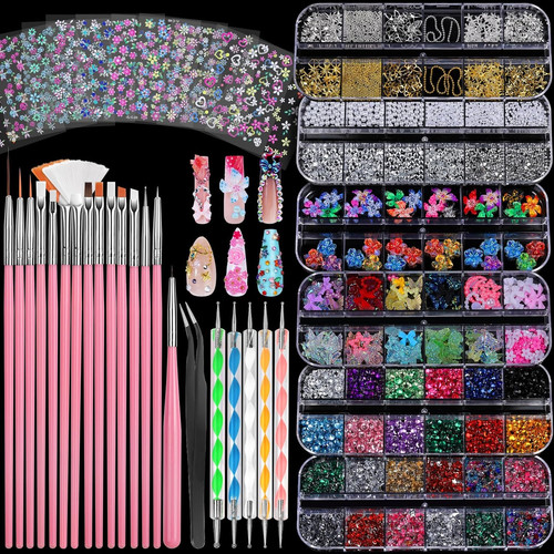 Nail art kit with - art, brushes