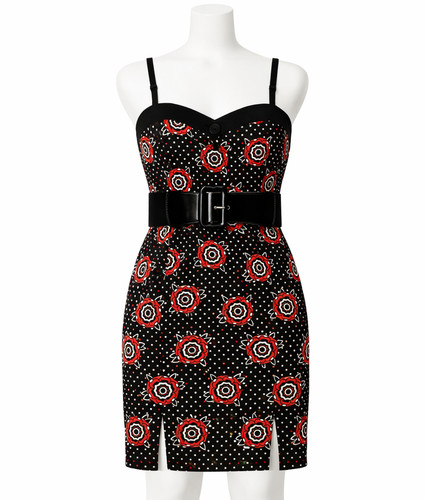 Tattooed roses slit - slit, dress