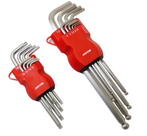 Dekton 17pc allen key and - key, star