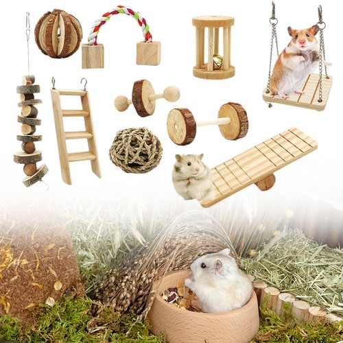 10x wooden hamster chew - 10x, toy