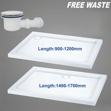 Rectangle Shower Enclosure Tray Slimline 40mm High Stone Resin With Free Waste