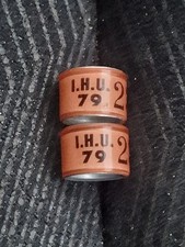 2 Racing Pigeon Rings - from Ireland , IHU 79