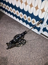 Vintage Cast Iron Poker And Stand In Lustre Cannon Style Design 