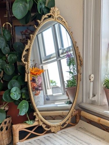 Vintage oval mirror - oval, french