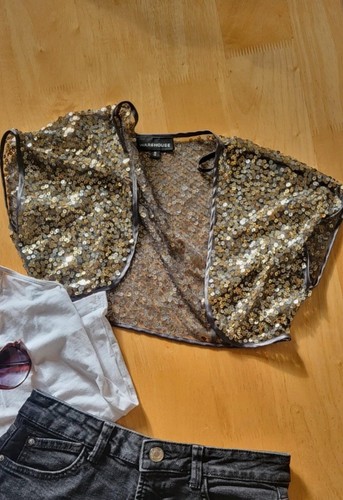 Warehouse gold sequin - sequin, shrug