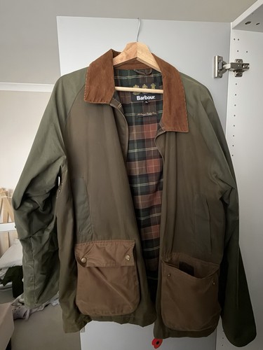 Barbour patch wax jacket - wax, xl