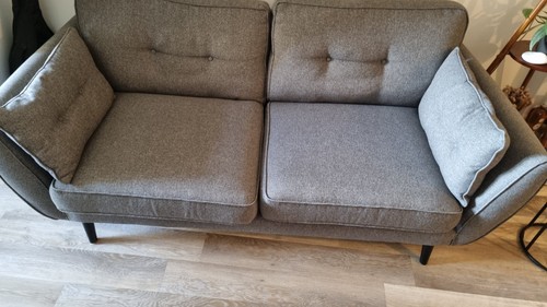 Dfs grey woven fabric - fabric, seater