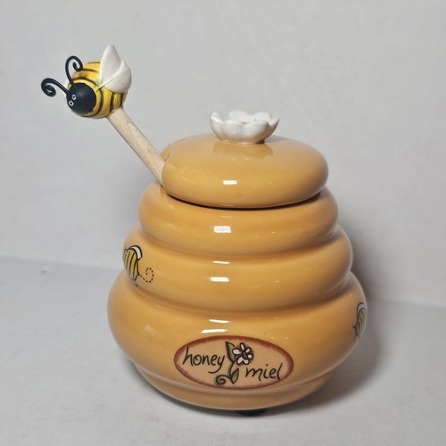 Mini honey pot ceramic jar - ceramic, &