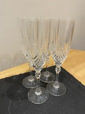 Four Lead Crystal Champagne Flutes