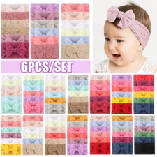 6PCS Newborn Baby Girls Rabbit Headband Soft Elastic Bow Knot Hair Band Set Gift