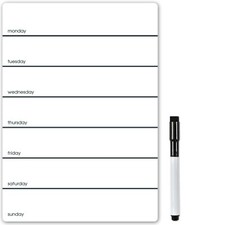 Magnetic Weekly Planner, Small Whiteboard Dry Erase Fridge Meal Plan Memo Board
