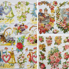 Floral Victorian Style Paper Scraps Scrapbook Flowers Children Scraps Decoupage