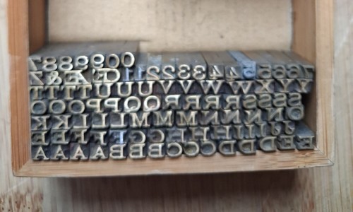 Bookbinders brass type 6th - type, 1/6th