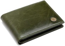 New Premium Quality Bi-fold Leather Wallet RFID Protected for Men Green Colour