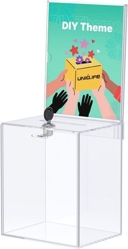 Acrylic donation box with - box, lock