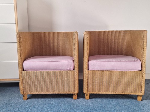 Pair vintage lloyd loom - a,