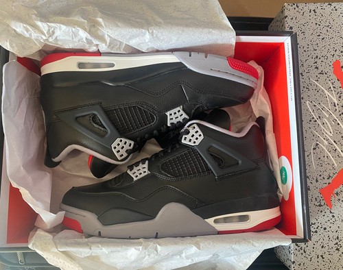 Uk8 air jordan retro - 4, bred