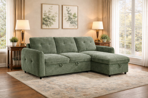 Green universal corner sofa - green,