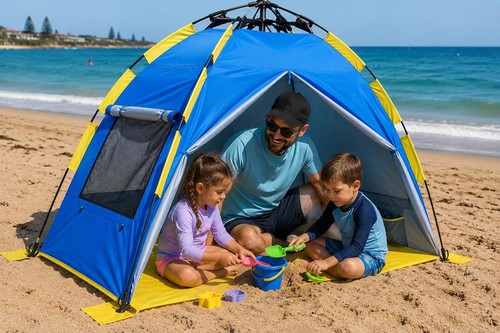 Pop beach tent person - pop, up
