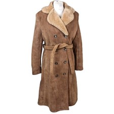 Genuine Sheepskin  Suede Long Coat  Women’s  Real Suede Shearling uk 10 
