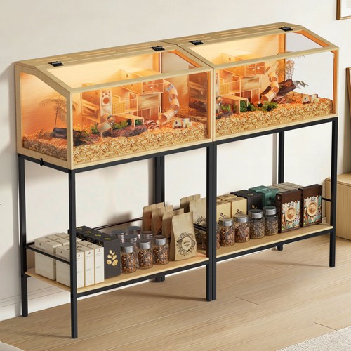 Wooden hamster cage tempered - hamster,