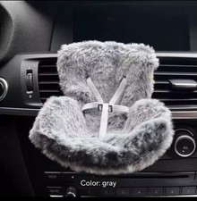 For 17cm LABUBU Car Seat Plush Doll Accessories Grey Doll Car Seat Safety Toy