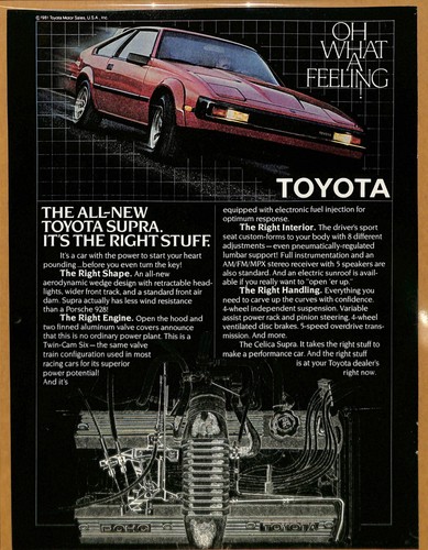 Toyota supra vintage print - toyota, ad