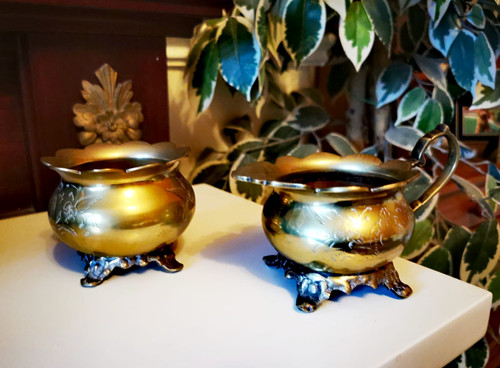 Brass sugar bowl - brass, creamer