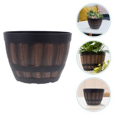  2Pcs Vintage Barrel Planters Convenient Flower Pots Plant Pot Barrel Shaped