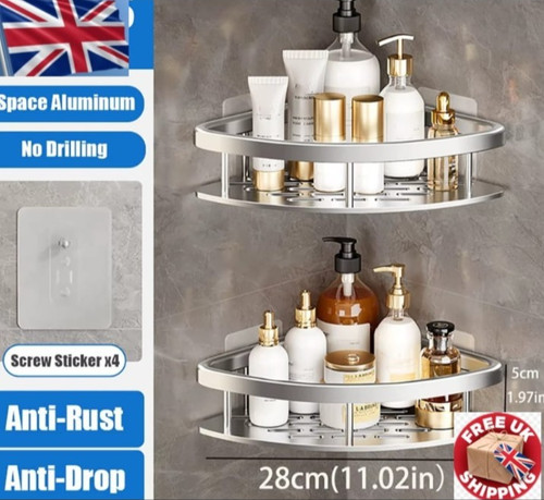 Drill corner shower shelf - no-drill,