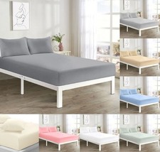 Soft Microfibre Fitted Sheet 25cm Deep Bottom Bed Sheets or Pillowcase