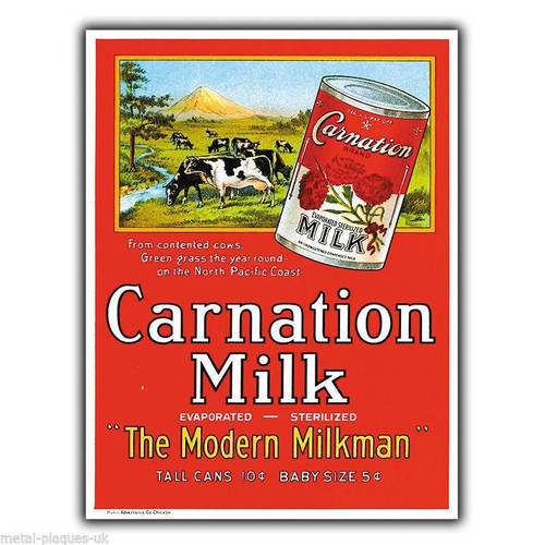 Carnation milk metal sign - sign, wall