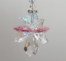Pink Guardian Angel Suncatcher made with Swarovski Crystal - Gift Box