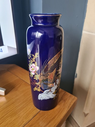 Japanese cobalt blue vase eiwa - blue,