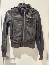 Superdry Women's Leather Jacket Dark Brown Small