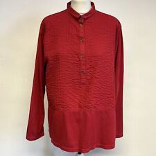 Yacco Maricard Pin Tuck Shirt Size 3 Ch 42" Red Jersey 100% Cotton Japan