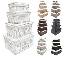 Lidded Wicker Storage Toy box