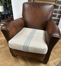 Antique 1930’s French  Leather Club Chair