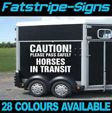 CAUTION HORSES IN TRANSIT STICKERS VINYL GRAPHICS DECALS HORSE BOX TRAILER